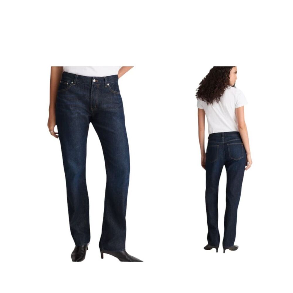 NWOT Madewell The Tall Dean Easy Straight Jean Dark Blue Size 28T